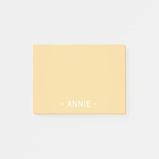 Minimalist Blonde Yellow Customizable 4" x 3" Post-it Notes (Front)