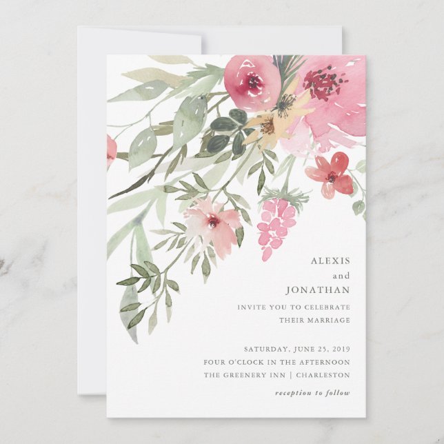 Minimalist Bloom | Wedding Invitation (Front)
