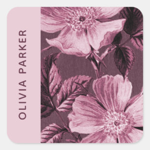 Minimalist Blooms Floral Envelope Seal - Purple