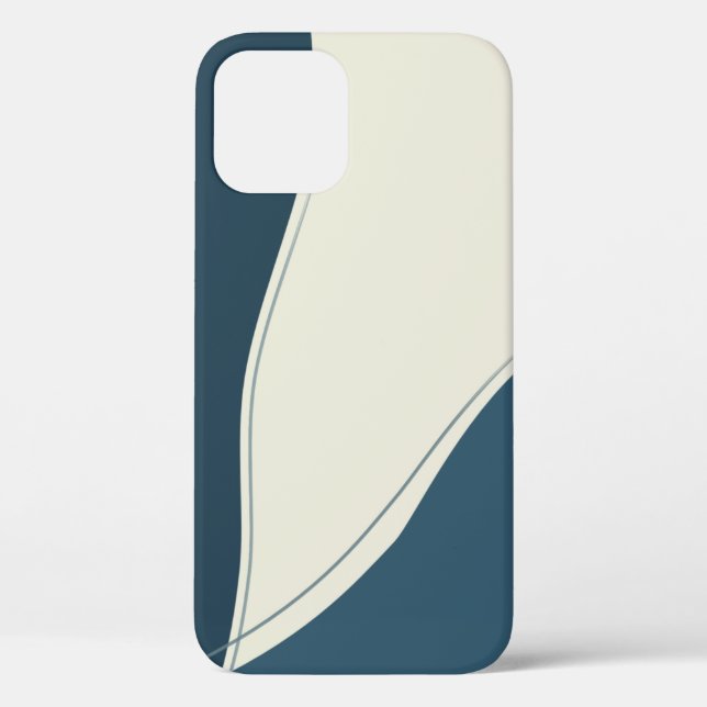 Minimalist Blue and Cream Abstract Case-Mate iPhone Case (Back)