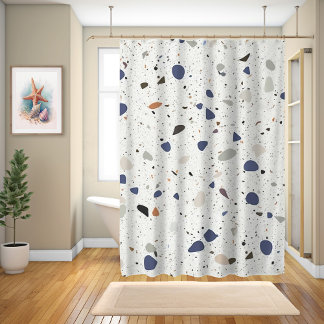 Minimalist Blue And Grey Terrazzo Texture 