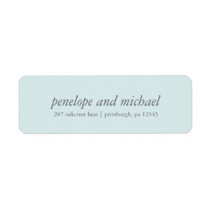 Minimalist Blue and White Wedding Address Labels