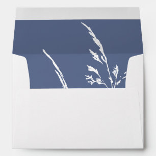 Minimalist Blue and White Wedding Envelope