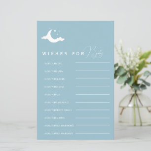 Minimalist blue Baby Shower Wishes For Baby Advice