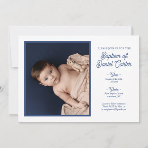 Minimalist Blue Baptism Invitation