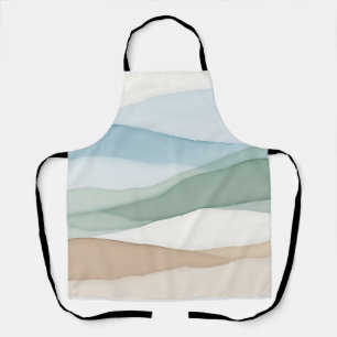 Minimalist Blue Beige Landscape Apron