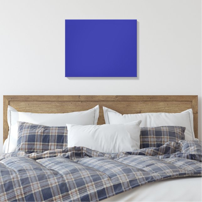 Minimalist Blue Canvas Calm Modern Wall Art (Insitu(Bedroom))
