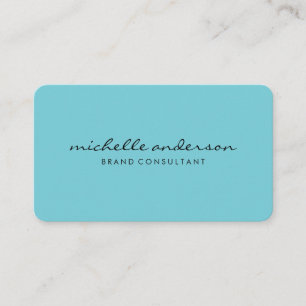 Minimalist Blue Cursive Text Business Card