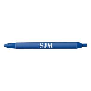 Minimalist blue Custom monogram initials name  Ink Pen