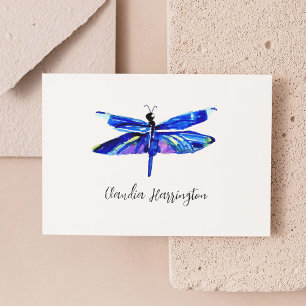 Minimalist Blue Dragonfly Elegant Nature Inspired Note Card