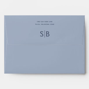 Minimalist Blue Envelope with Return Address