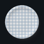 Minimalist Blue Gingham Plaid Pattern Paper Plate<br><div class="desc">Minimalist Blue Gingham Plaid Pattern!</div>