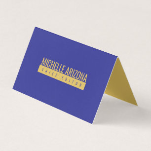 Minimalist Blue & Gold Color Professional Modern Business Card