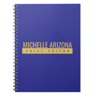 Minimalist Blue & Gold Color Professional Modern  Notebook