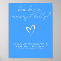 Minimalist blue - how big is mommy's belly game 