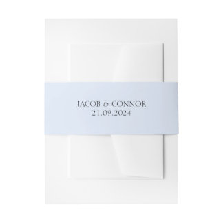 Minimalist Blue Invitation Belly Band