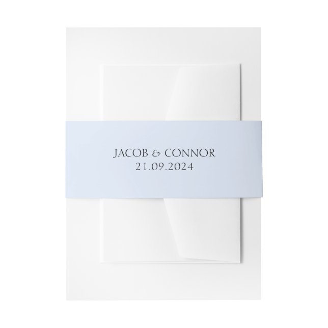 Minimalist Blue Invitation Belly Band (Front Example)