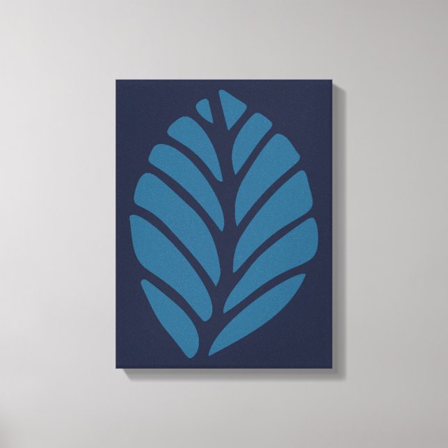Minimalist Blue Leaf  Canvas Print (Front)