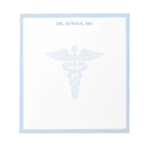 Minimalist Blue Medical Logo Personalized Doctor Notepad