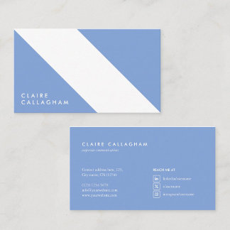 minimalist blue modern geometric pattern business card