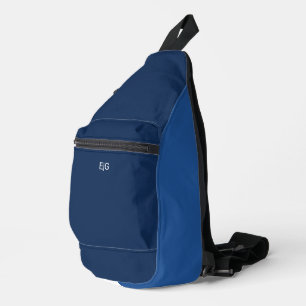 Minimalist Blue Monogram Sling Bag