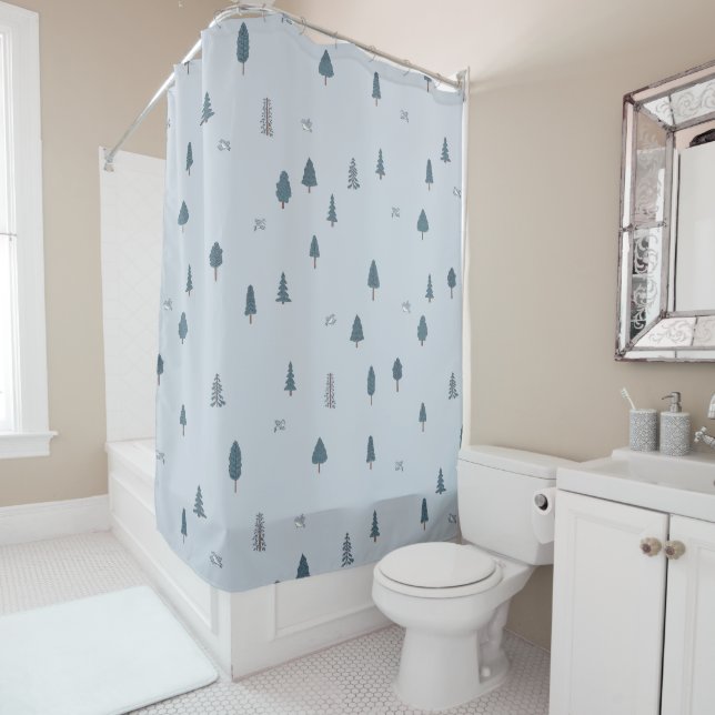 Minimalist Blue Mountain Theme Boys Bathroom (In Situ)