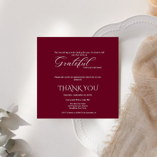 Minimalist blue navy & white script appreciation  invitation
