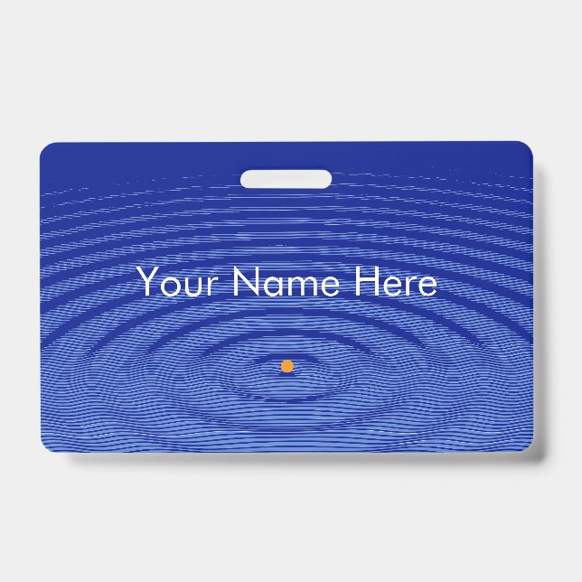 Minimalist Blue on blue Graphic Ripple Wave Effect Badge (Front)