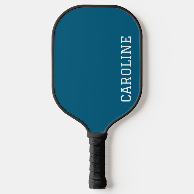 Minimalist Blue Personalized Name Pickleball Paddle (Front)