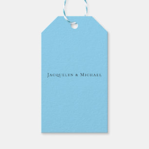 Minimalist Blue Plain Elegant Claasical Name Gift Tags