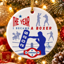 Minimalist Blue Red Boxing Keepsake