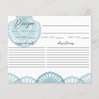 Minimalist Blue Shell Recipe Request Card