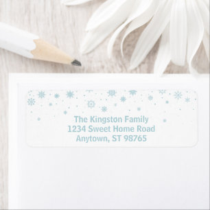 Minimalist Blue Snowflake Address
