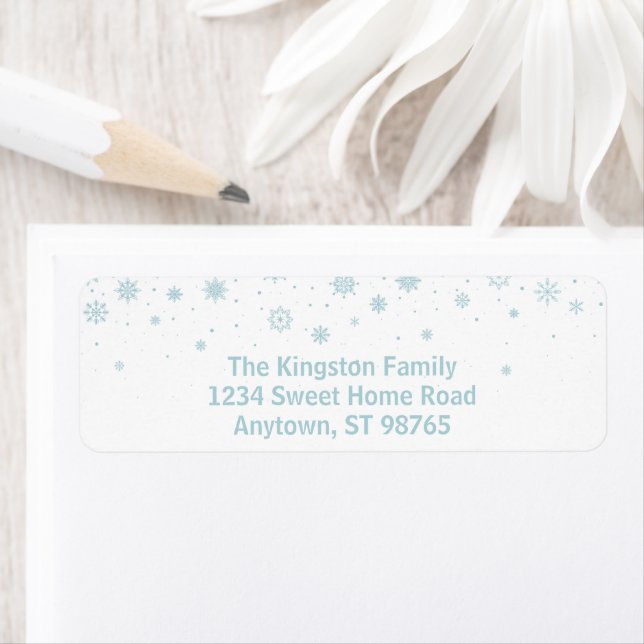 Minimalist Blue Snowflake Address (Insitu)