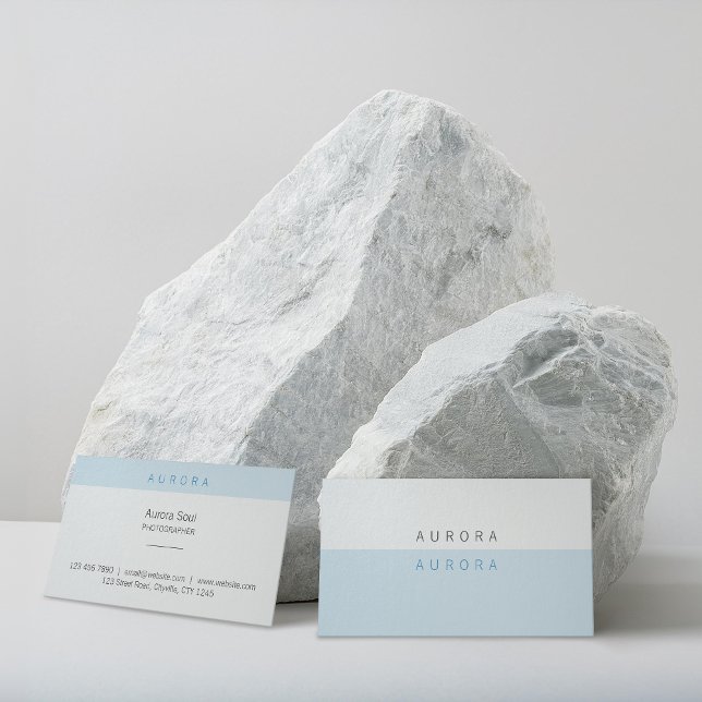 Minimalist Blue Two-Tone Business Card (Creator Uploaded)