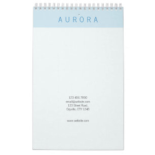 Minimalist Blue Two-Tone Calendar