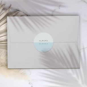 Minimalist Blue Two-Tone Classic Round Sticker