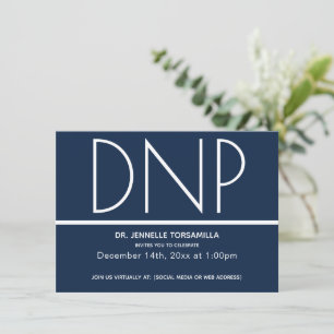 Minimalist Blue Virtual DNP Graduation Invitation