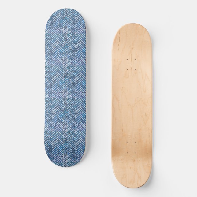 Minimalist Blue Wave Skateboard (Front)