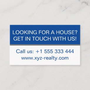 Minimalist Blue White Real Estate Investor Business Card
