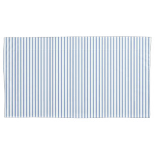 Minimalist Blue White Vertical Pinstripe Pillowcase