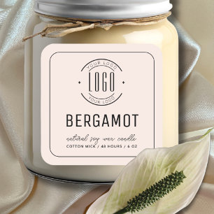 Minimalist blush add your logo border candle label