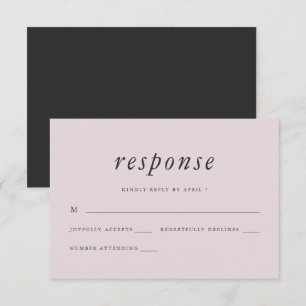Minimalist Blush and Grey Wedding Rsvp Response