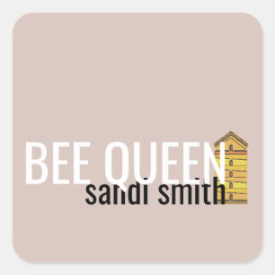 Minimalist Blush BEE QUEEN and hive Square Sticker