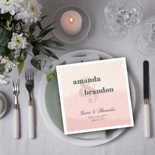 Minimalist Blush & Bloom Bold Script Love & Thanks Napkin