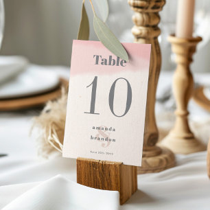 Minimalist Blush & Bloom Bold Script Wedding Table Number