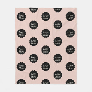 Minimalist blush Colour Custom Company Logo Fleece Blanket