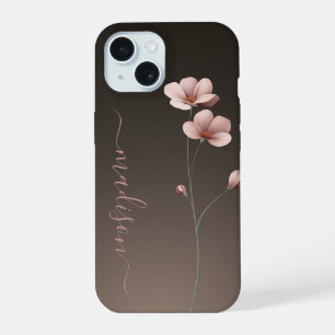 Minimalist Blush Floral Stem iPhone Case