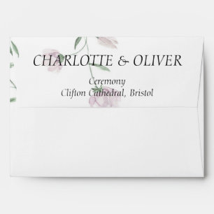 Minimalist Blush Florals Elegant Wedding Envelopes