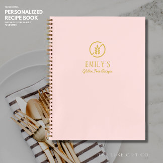 Minimalist Blush Gluten Free Blank Recipe Book
